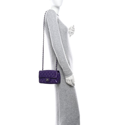 Chanel Patent Quilted Mini Rectangular Flap Purple 2 of 13