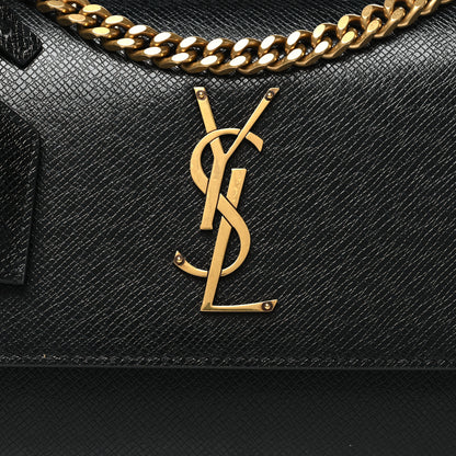 Saint Laurent Coated Bark Calfskin Medium Monogram Sunset Black 8 of 10