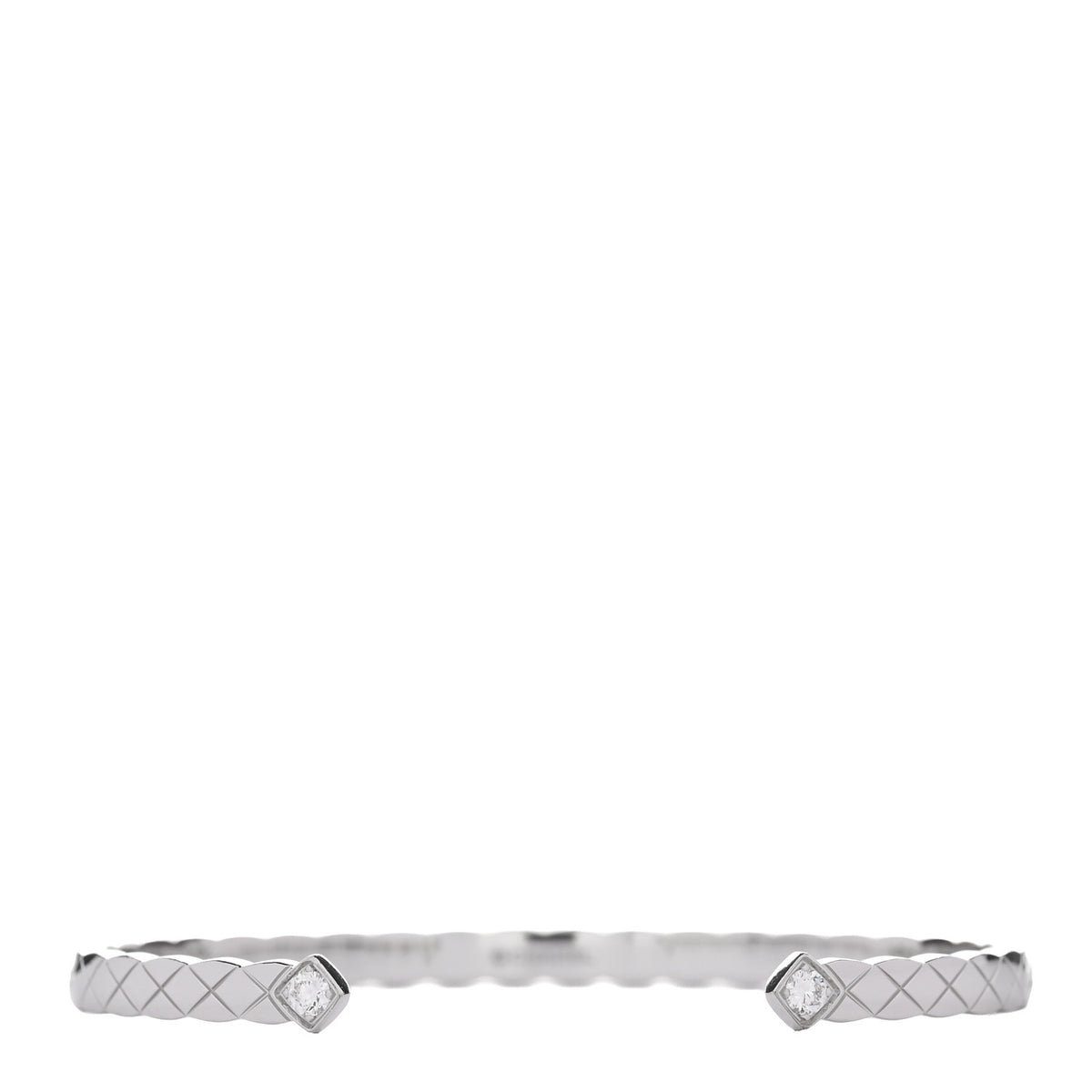 18K White Gold Diamond Coco Crush Cuff Bracelet S