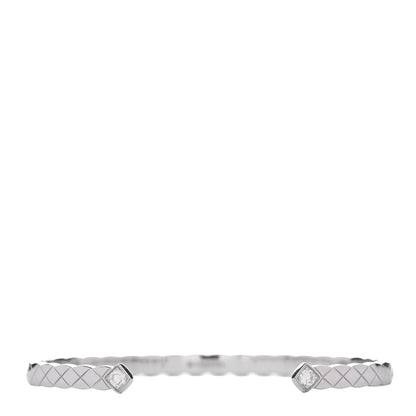Chanel 18K White Gold Diamond Coco Crush Cuff Bracelet S 2 of 5