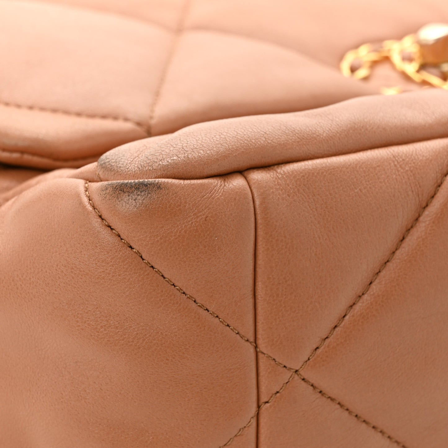 Lambskin Quilted Large Chanel 19 Flap Brown