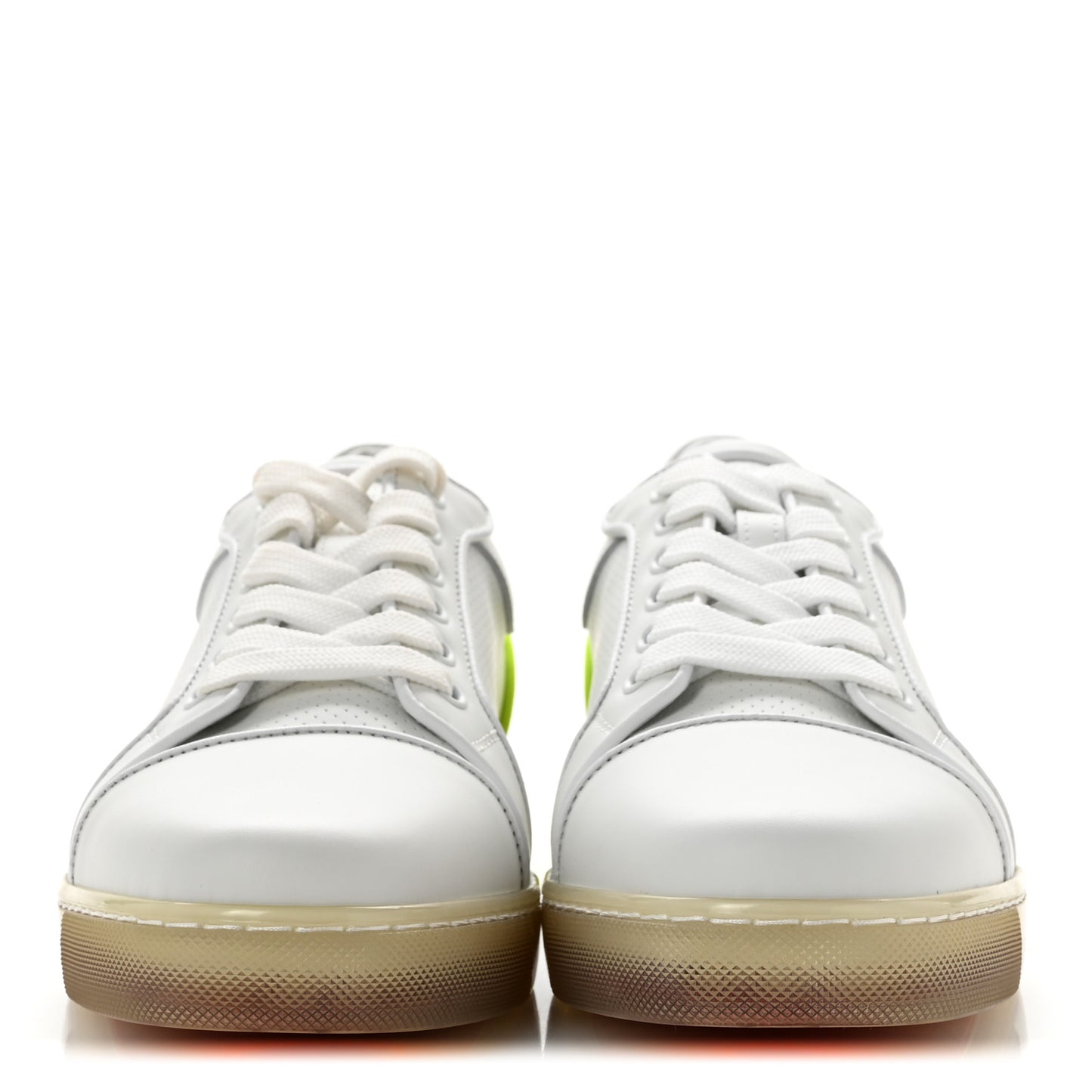 Calfskin Perforated Nappa Womens Fun Vieira Orlato Flat Sneakers 39 Bianco Fluo Yellow
