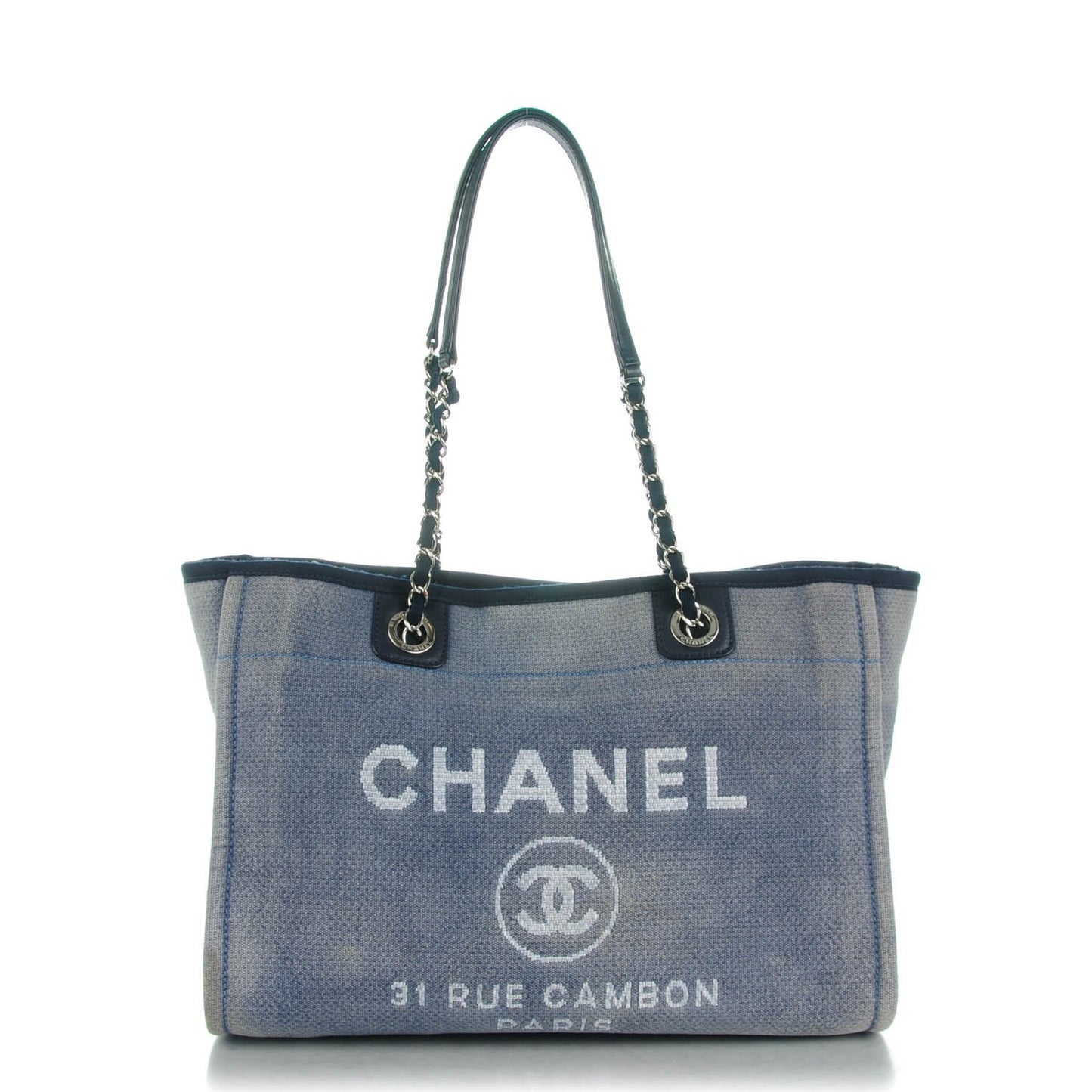Canvas Small Deauville Tote Denim Blue