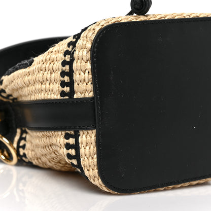 Fendi Straw F is Fendi Logo Crochet Mini Mon Tresor Bucket Bag Naturale Black 7 of 8
