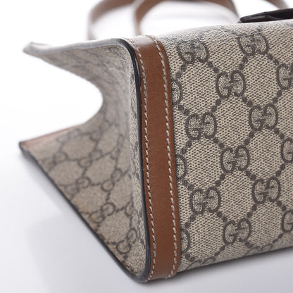 Gucci GG Supreme Monogram Calfskin Small Padlock Tote Beige Ebony Tuscany 10 of 10