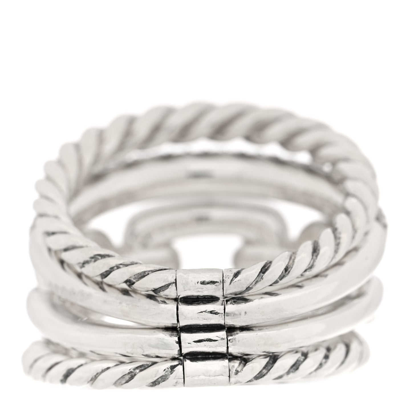 Sterling Silver Diamond Wellesley Four-Row Ring 55 7.25