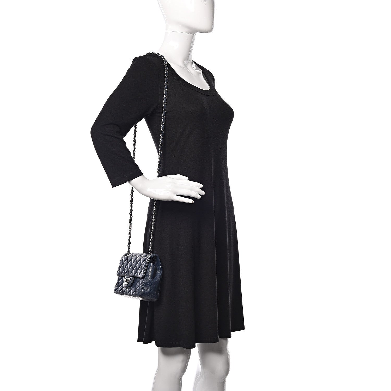 Chanel Caviar Quilted Mini Rectangular Flap Navy 2 of 13