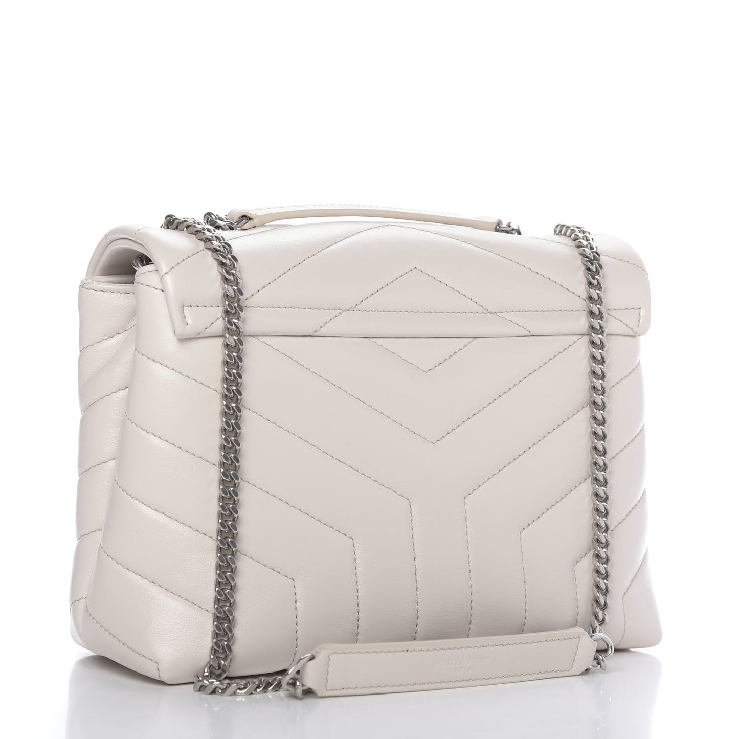 Calfskin Y Quilted Monogram Small Loulou Chain Satchel Granite