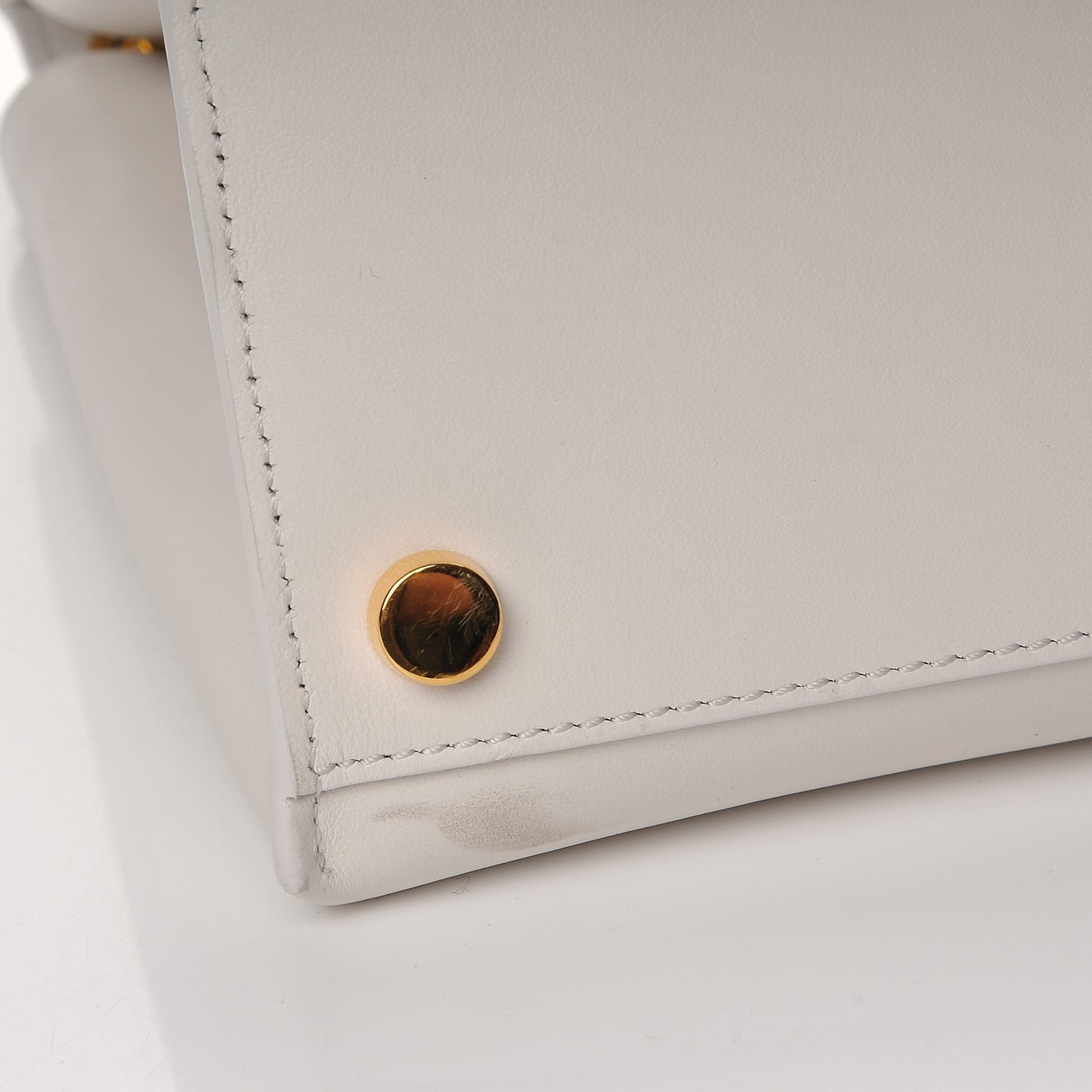 Calfskin Natalia Handle Shoulder Bag Chalk