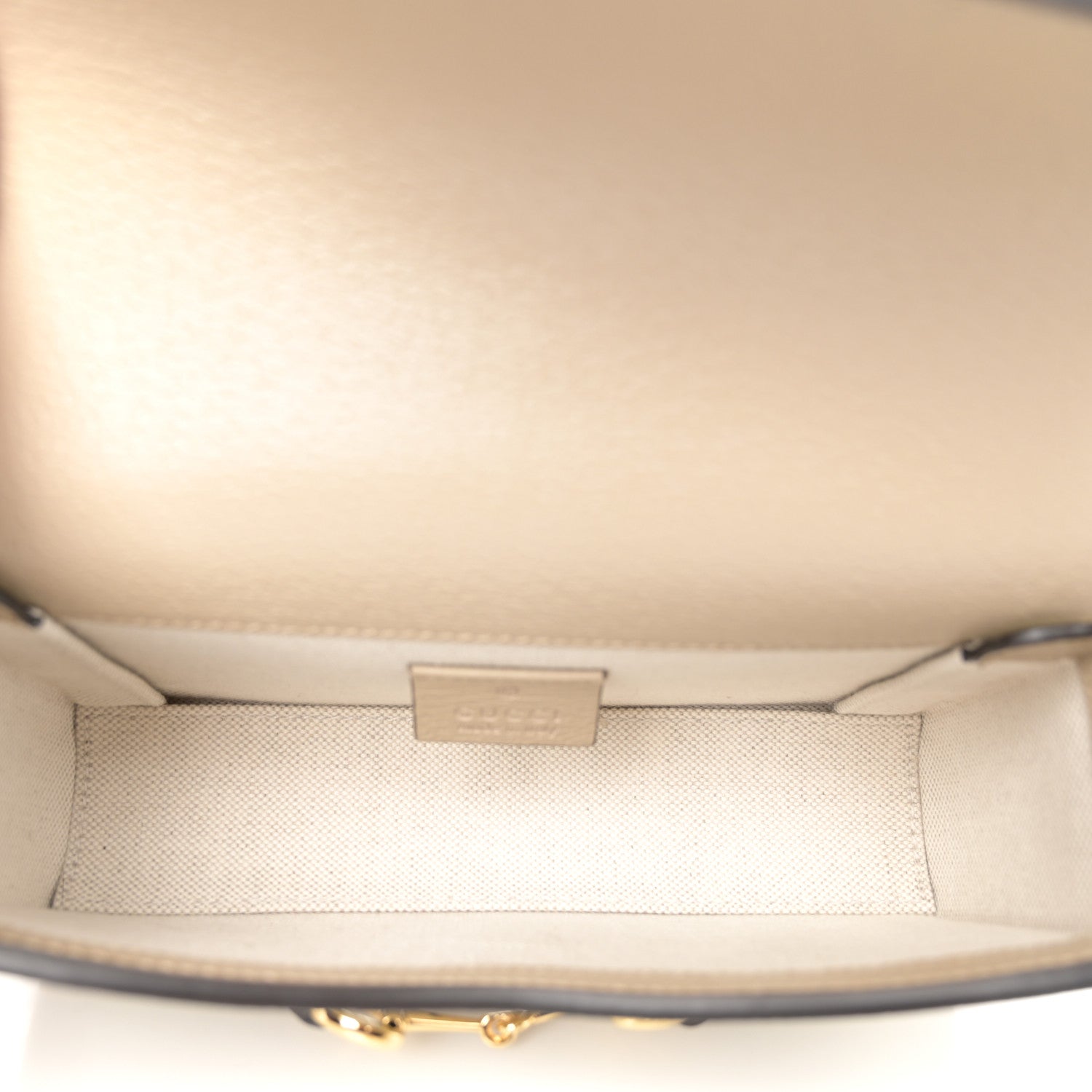 Gucci GG Supreme Monogram Textured Dollar Calfskin Mini Horsebit 1955 Shoulder Bag Beige Mystic White Oatmeal 5 of 11