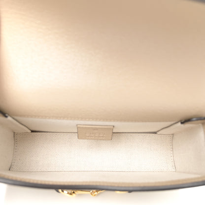 Gucci GG Supreme Monogram Textured Dollar Calfskin Mini Horsebit 1955 Shoulder Bag Beige Mystic White Oatmeal 5 of 11