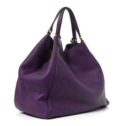 Gucci Pebbled Calfskin Large Soho Shoulder Bag Shine Purple 3 of 10