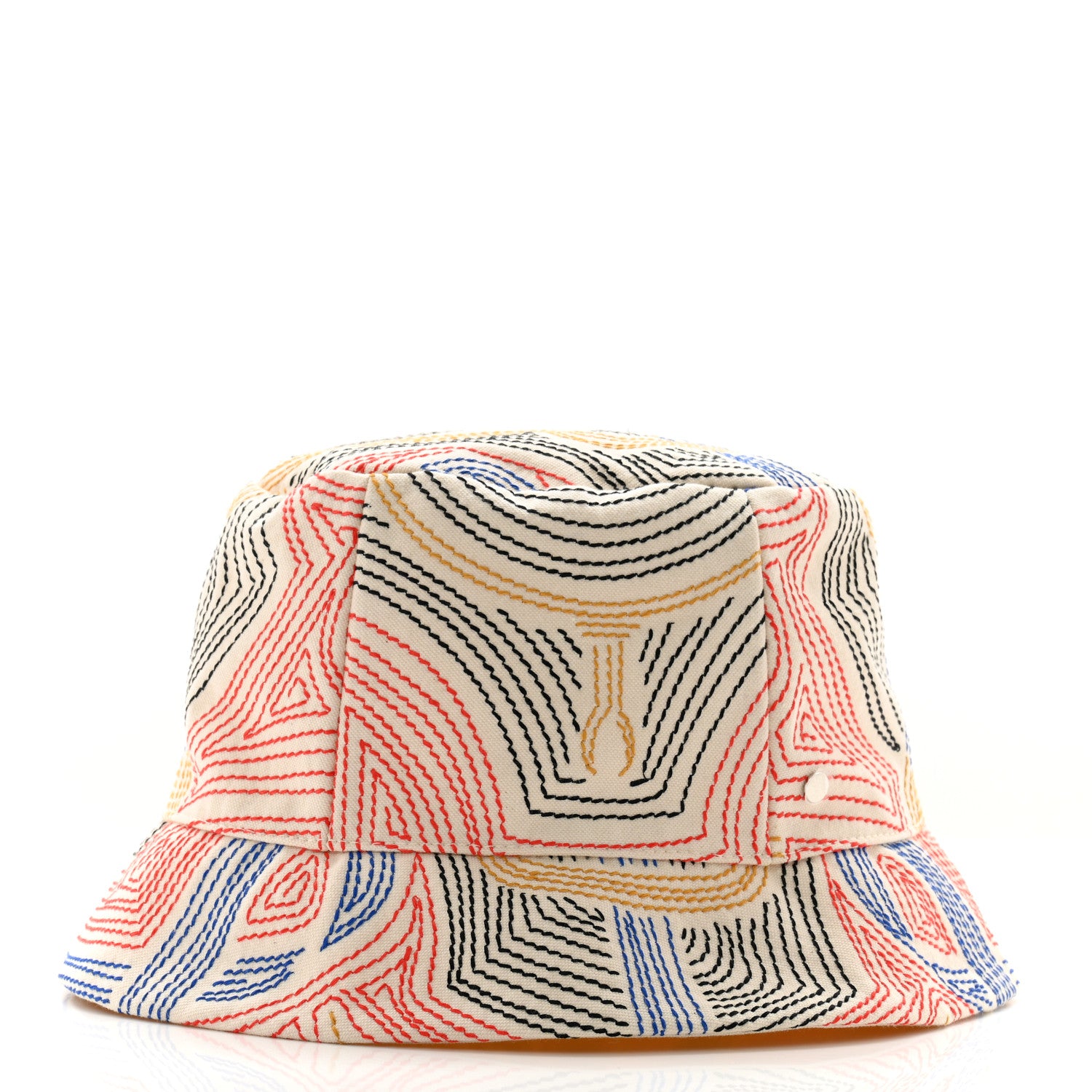 Hermes Cotton Eperon D'Or Embroidered Calvi Bucket Hat 56 Blanc Casse 5 of 10