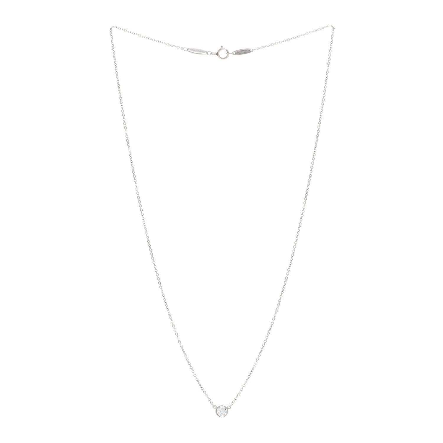 Tiffany Platinum Diamond .22ct Elsa Peretti Diamonds By The Yard Pendant Necklace 3 of 5