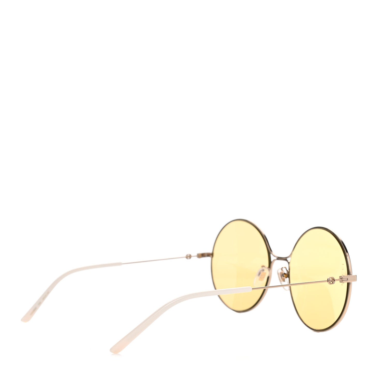 Metal Round Sunglasses GG0395S Gold Blue