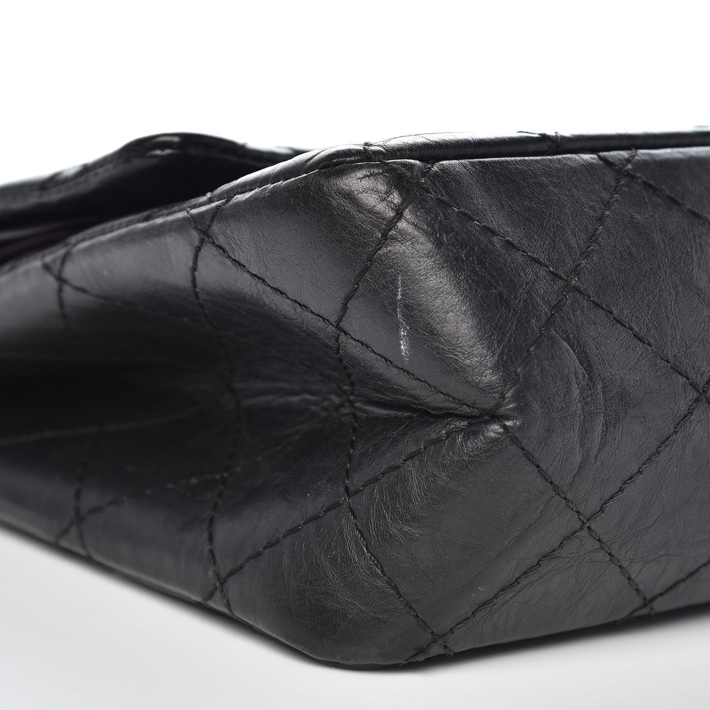 Aged Calfskin Quilted 2.55 Reissue 226 Flap Black