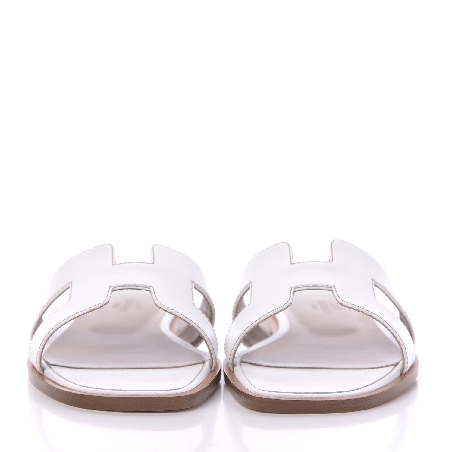 Hermes Box Calfskin Oran Sandals 36.5 White 2 of 9