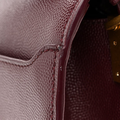 Saint Laurent Grain de Poudre Medium Classic Monogram Cassandra Top Handle Rouge Legion 15 of 15