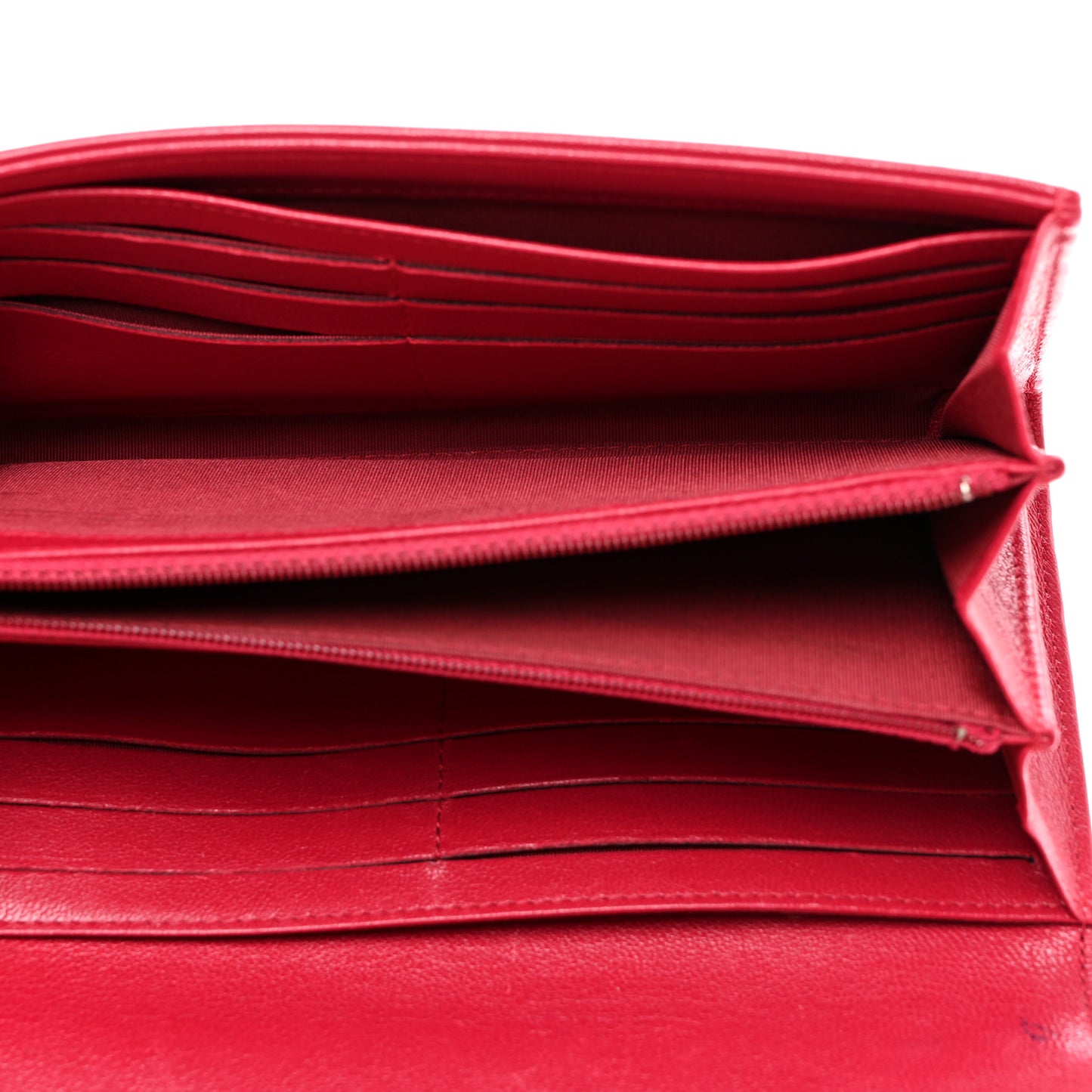 Sheepskin Quilted Mademoiselle Vintage Flap Wallet Dark Pink