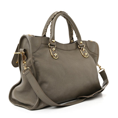 Balenciaga Chevre Gold Metallic Edge Hardware City Gris Taupe 4 of 14