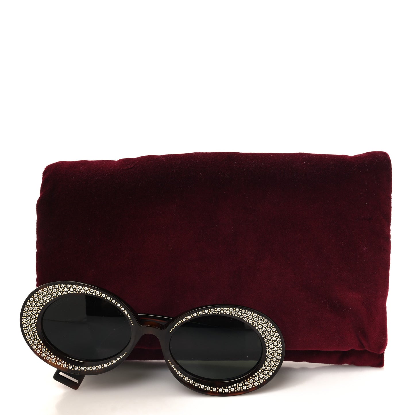 Acetate Crystal Round Sunglasses GG0618S Tortoiseshell