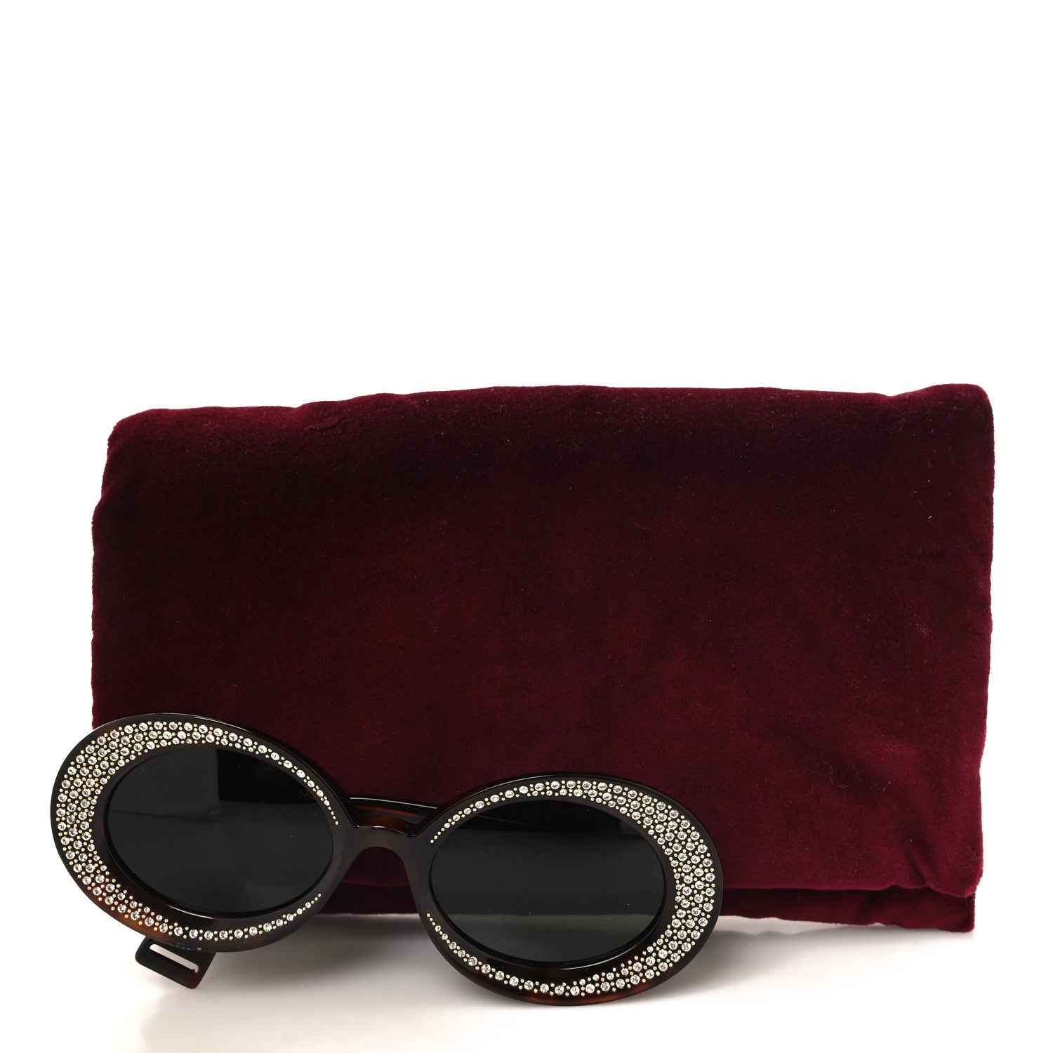 Gucci Acetate Crystal Round Sunglasses GG0618S Tortoiseshell 7 of 7