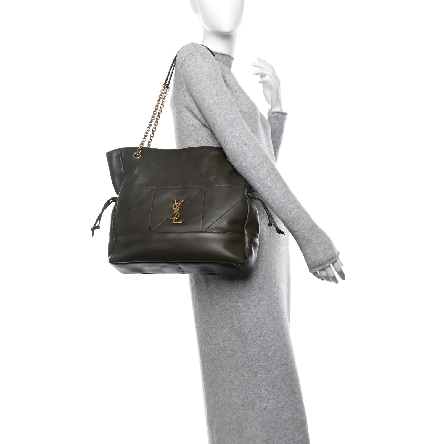 Saint Laurent Lambskin Medium Jamie Shopping Tote Light Musk 2 of 11