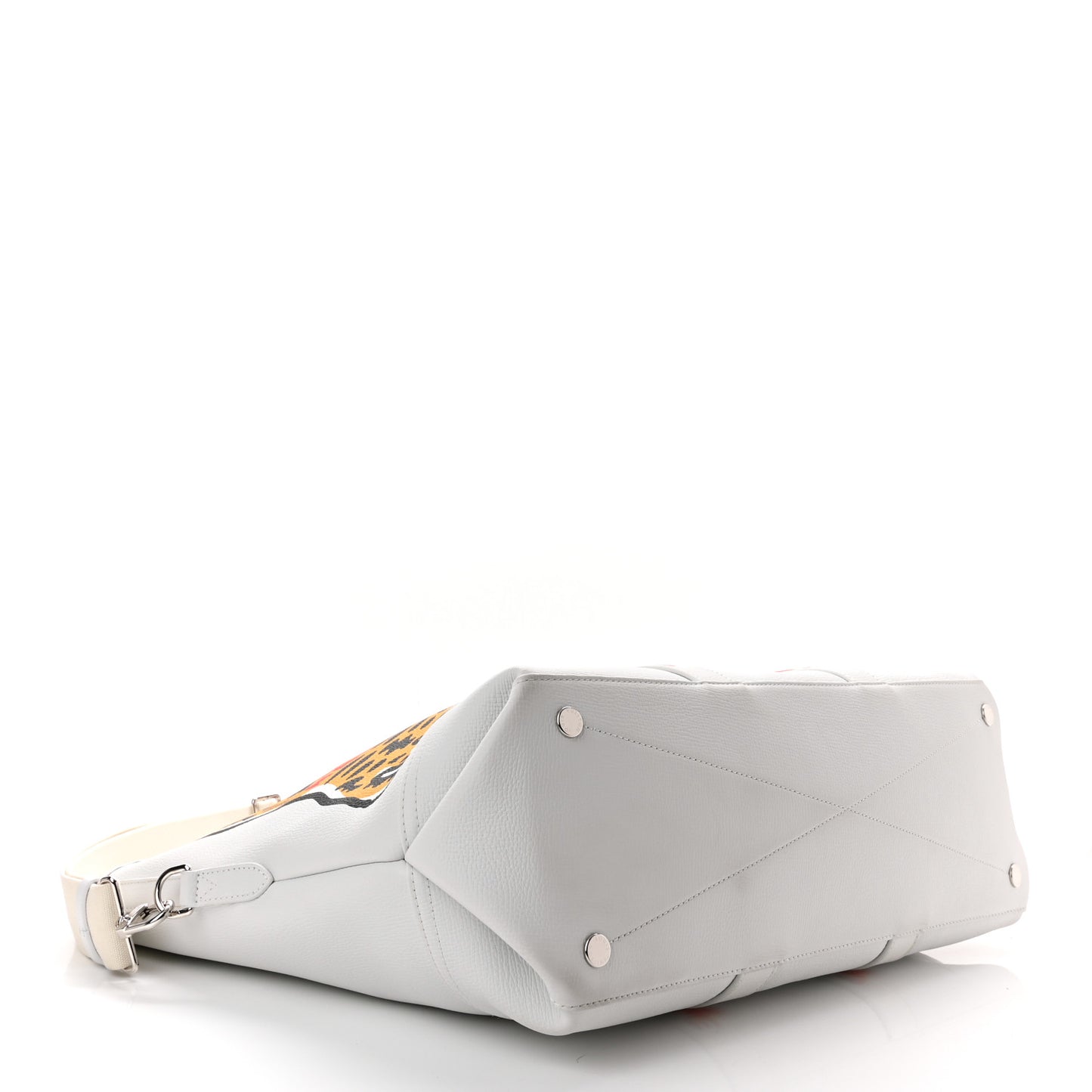 X NIGO Calfskin Tiger Journey Tote White