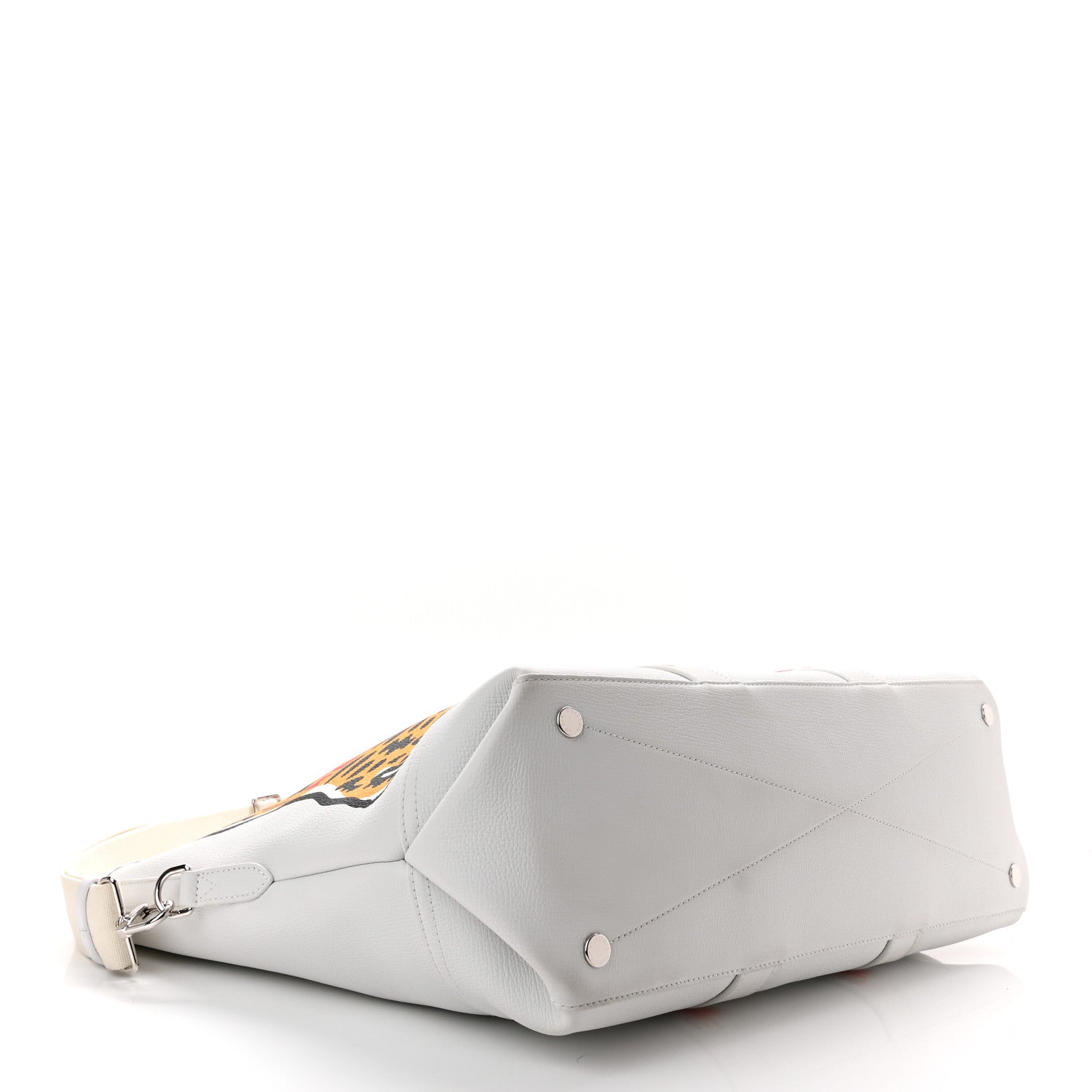 Louis Vuitton X NIGO Calfskin Tiger Journey Tote White 4 of 9