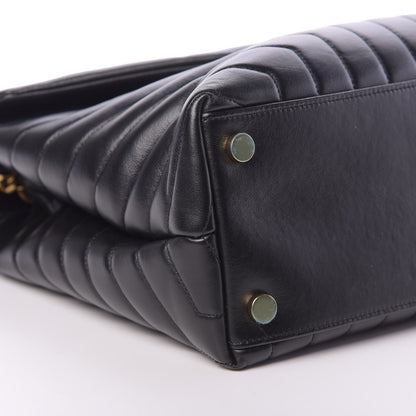 Saint Laurent Calfskin Y Quilted Monogram Large Loulou Chain Satchel Black 9 of 14