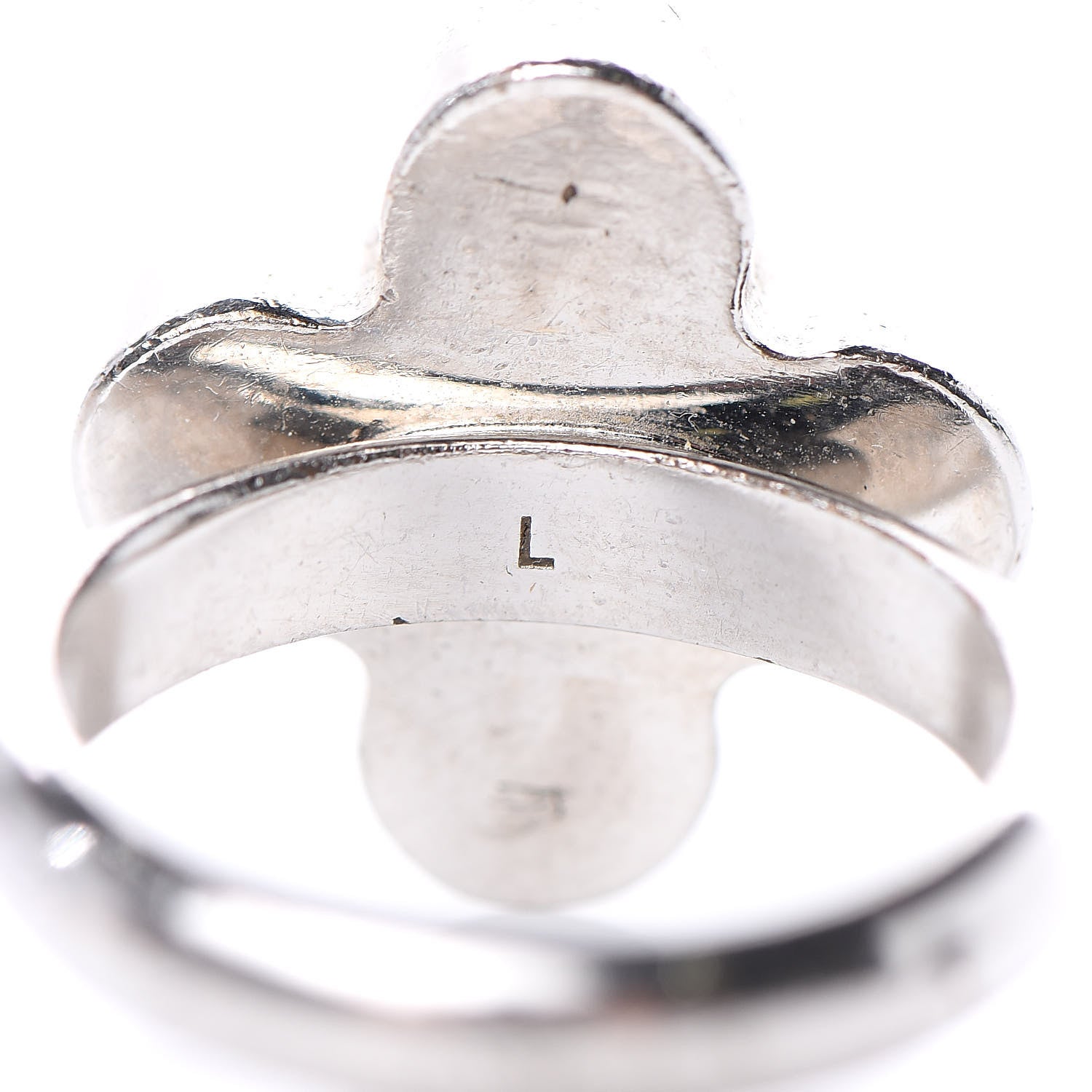 Louis Vuitton Crystal Love Letters Timeless Ring Silver L 7.75 5 of 6