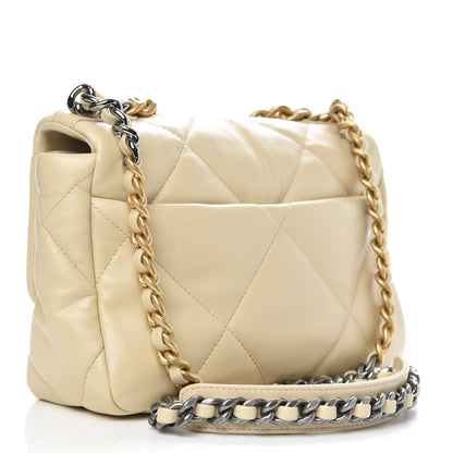 Chanel Lambskin Quilted Medium 19 Flap Beige 3 of 10