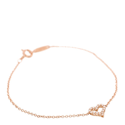 Tiffany 18K Rose Gold Diamond Heart Bracelet 1 of 5