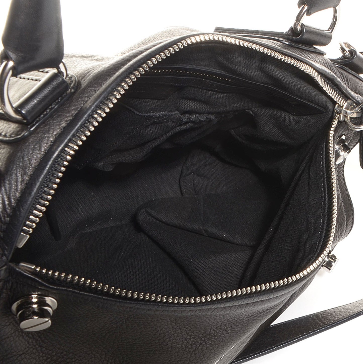 Waxed Calfskin Medium Studded Pandora Black