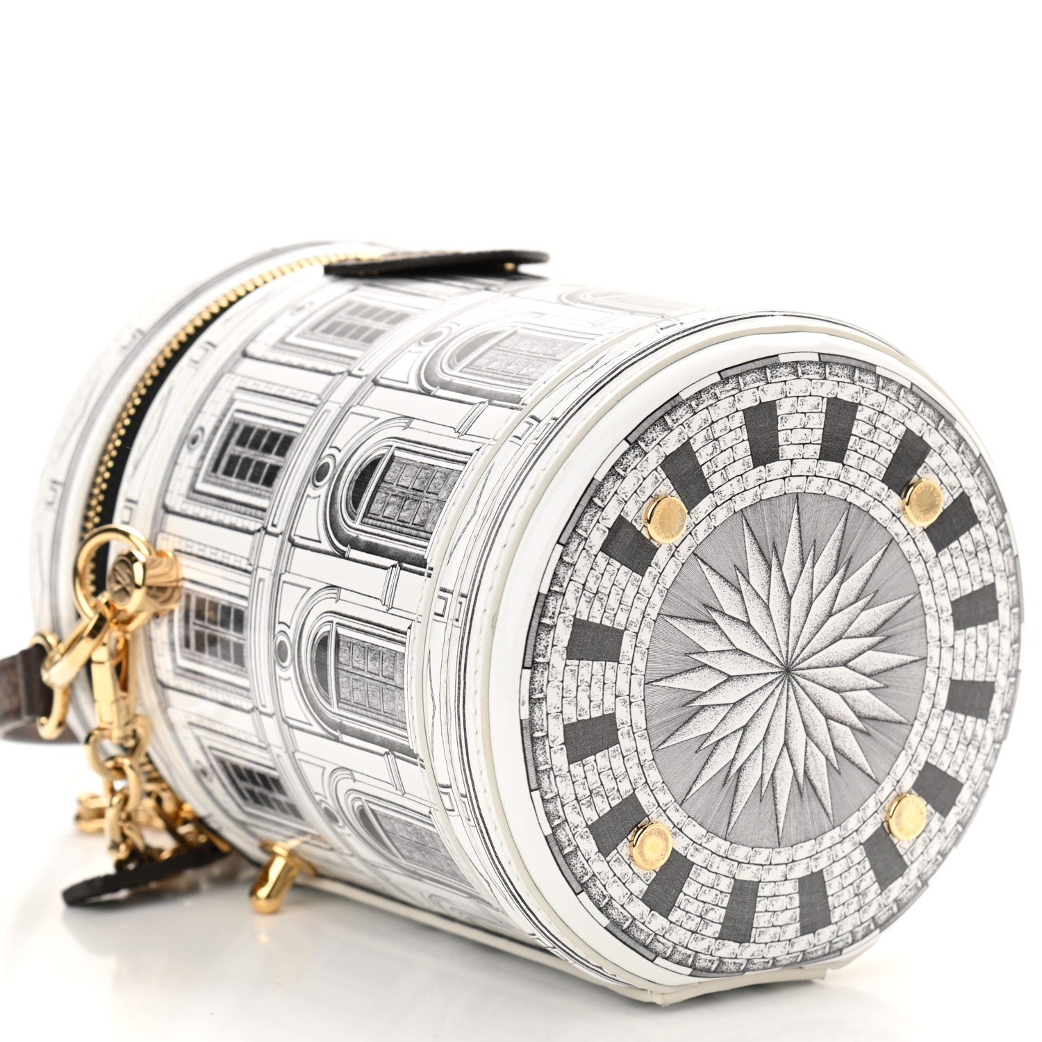 Louis Vuitton X FORNASETTI Calfskin Architettura Cannes Black White 8 of 9