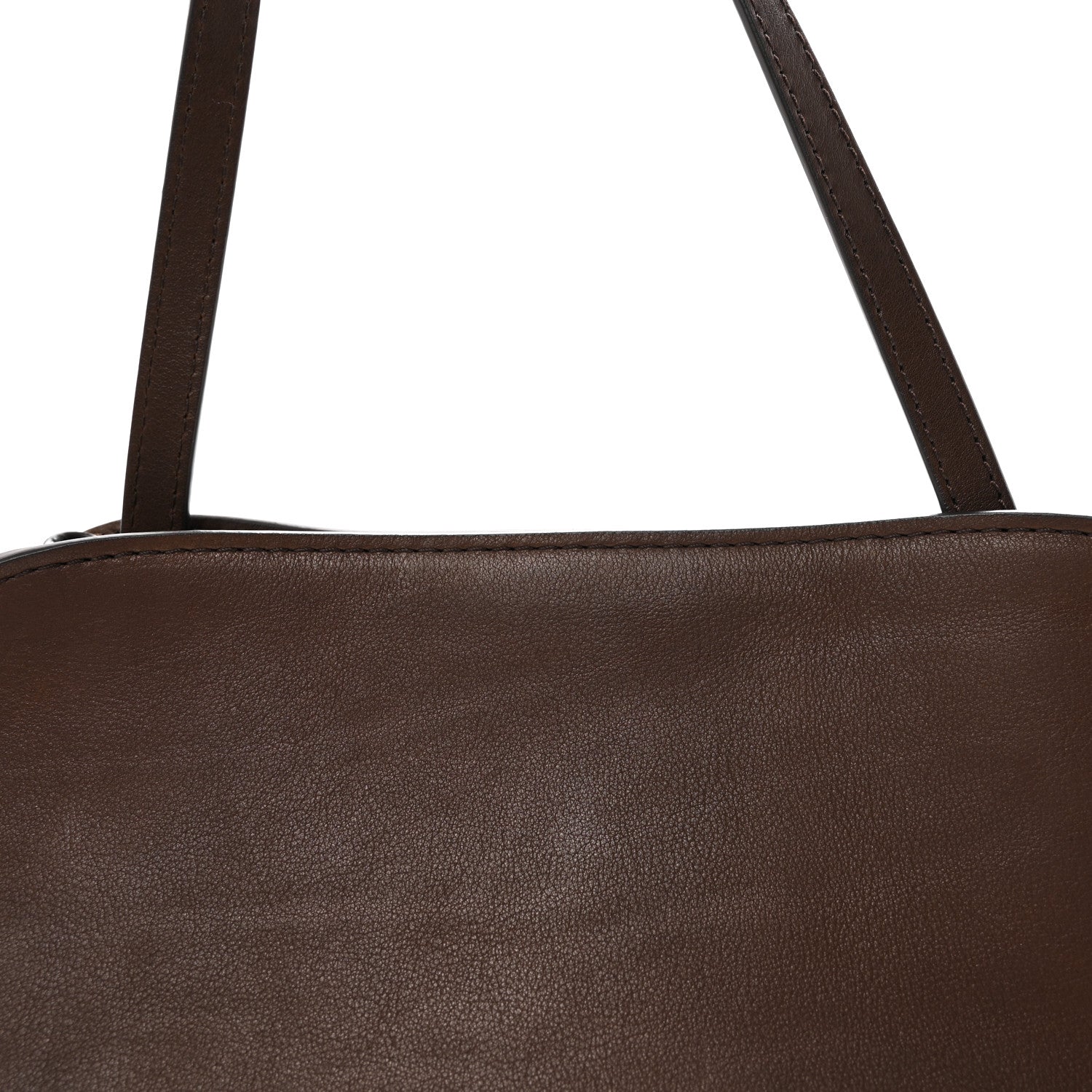 The Row Polished Saddle Calfskin Peggy Clutch Deep Brown 7 of 9