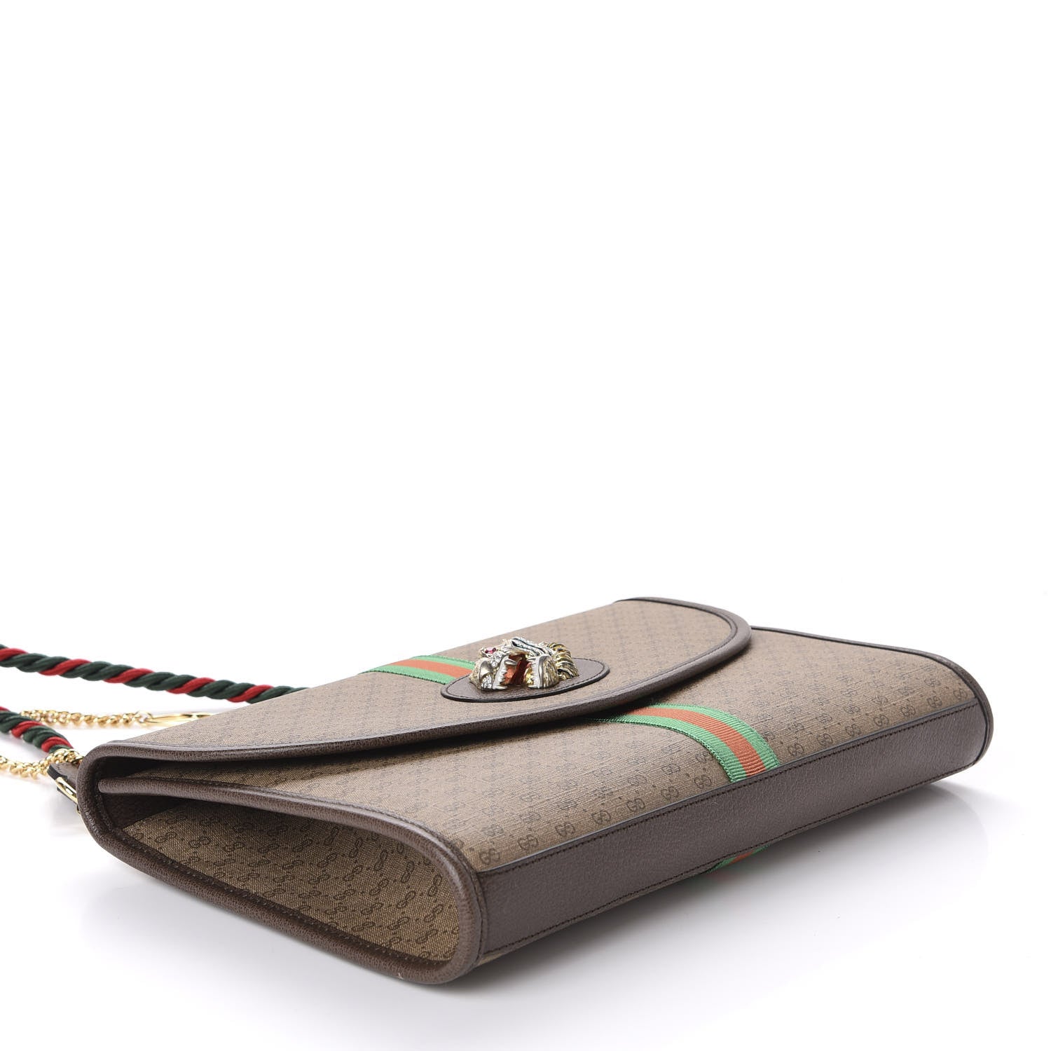 Gucci Mini Vintage GG Supreme Monogram Web Medium Rajah Slim Flap Shoulder Bag Beige New Acero 4 of 10