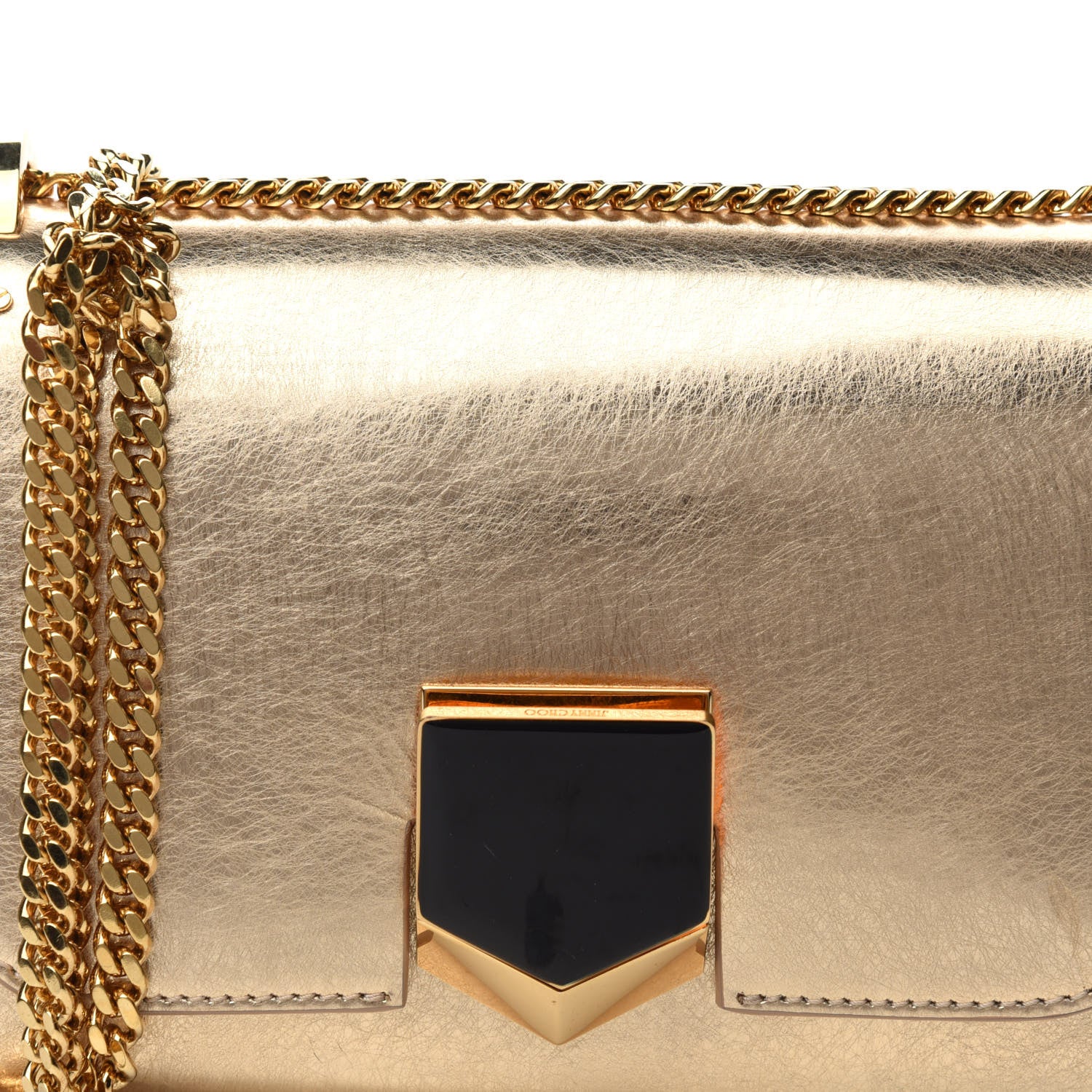 Jimmy Choo Metallic Calfskin Lockett Petite Shoulder Bag Gold 7 of 10