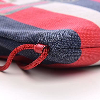 Gucci Canvas Logo Sylvie Stripe Drawstring Backpack Red 8 of 10