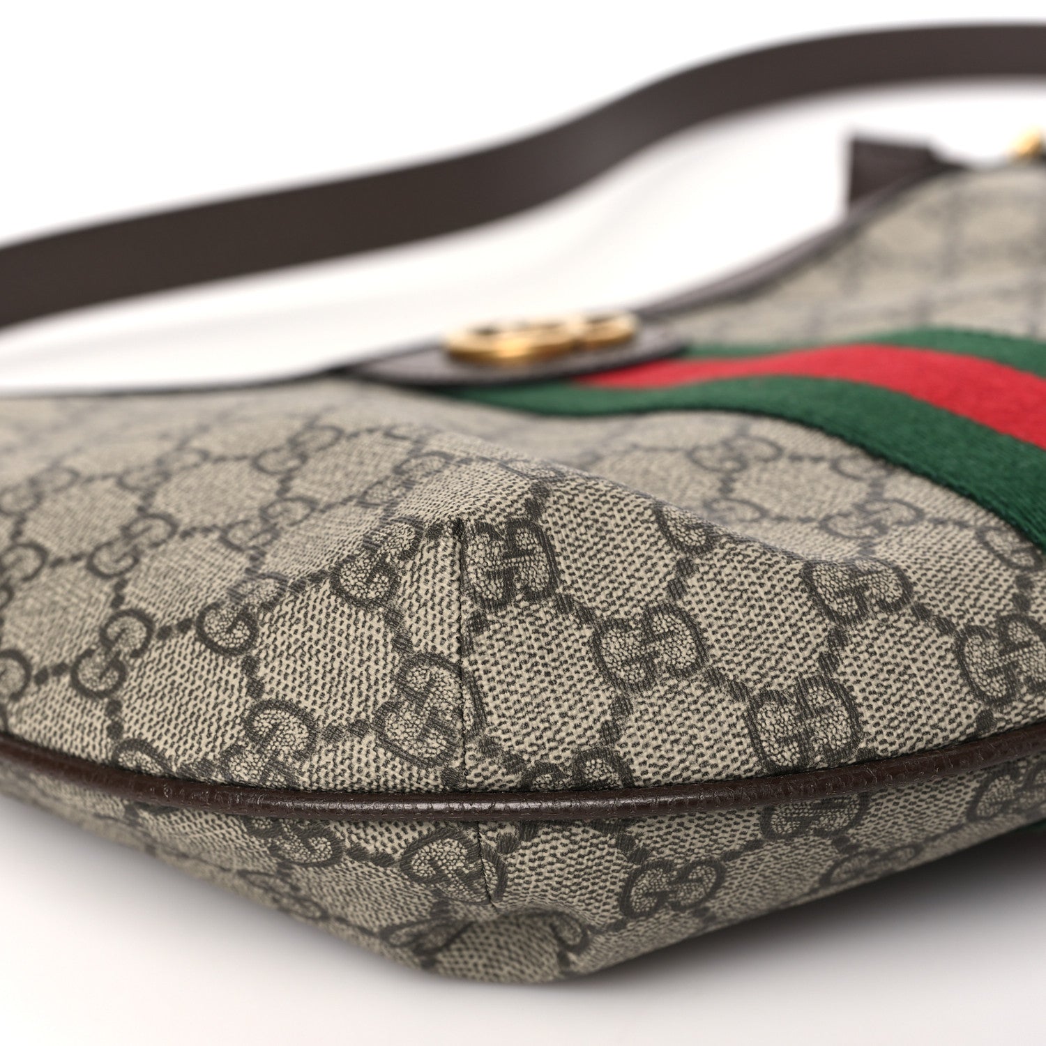 Gucci GG Supreme Monogram Web Small Ophidia Half Moon Hobo Brown 9 of 10