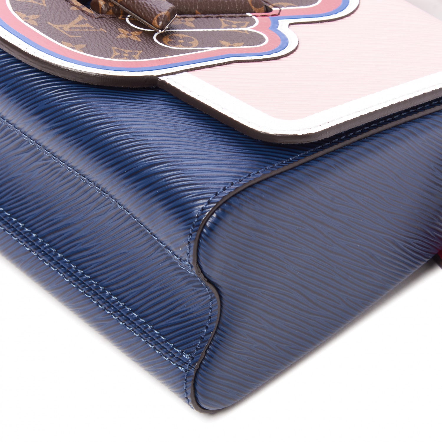 Louis Vuitton Epi Peace Twist Shoulder Bag MM Navy Rose Ballerine 4 of 8