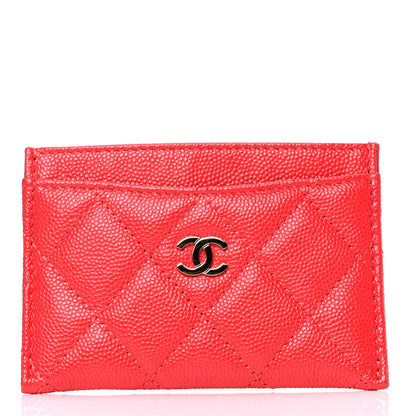 Chanel Caviar Quilted Card Holder Red 1 of 4