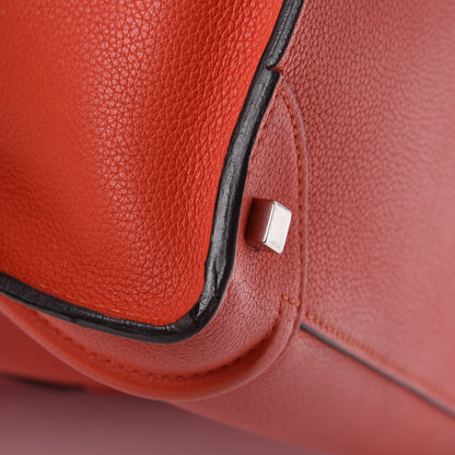 Celine Drummed Calfskin Mini Luggage Vermillion 14 of 16