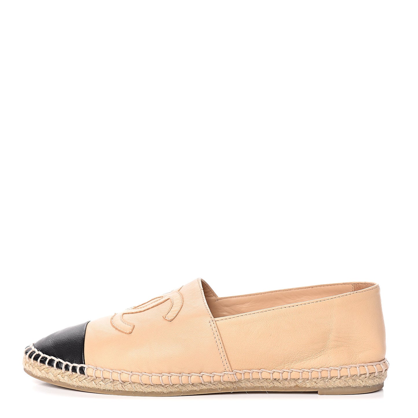 Lambskin CC Espadrilles 37 Beige Black