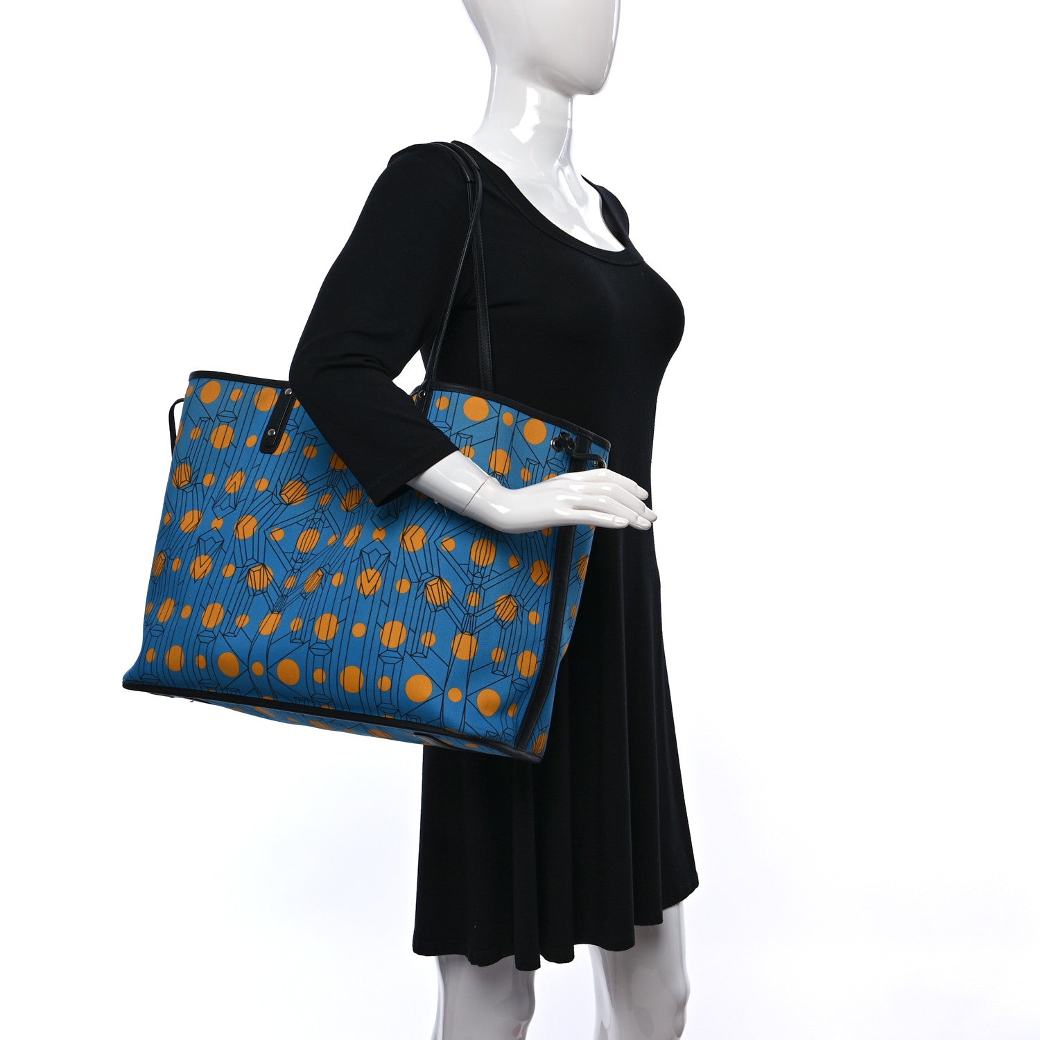 MCM Visetos Large Project Reversible Shopper Tote Munich Blue 2 of 15