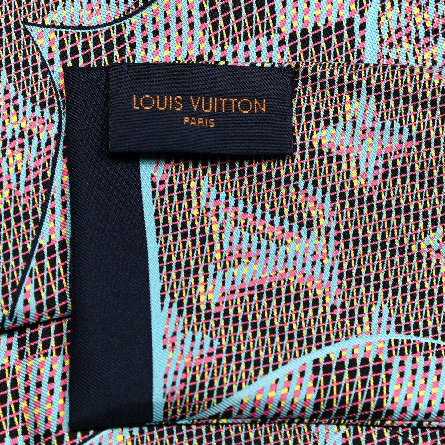 Silk Monogram Damier Pop Print Bandeau Blue