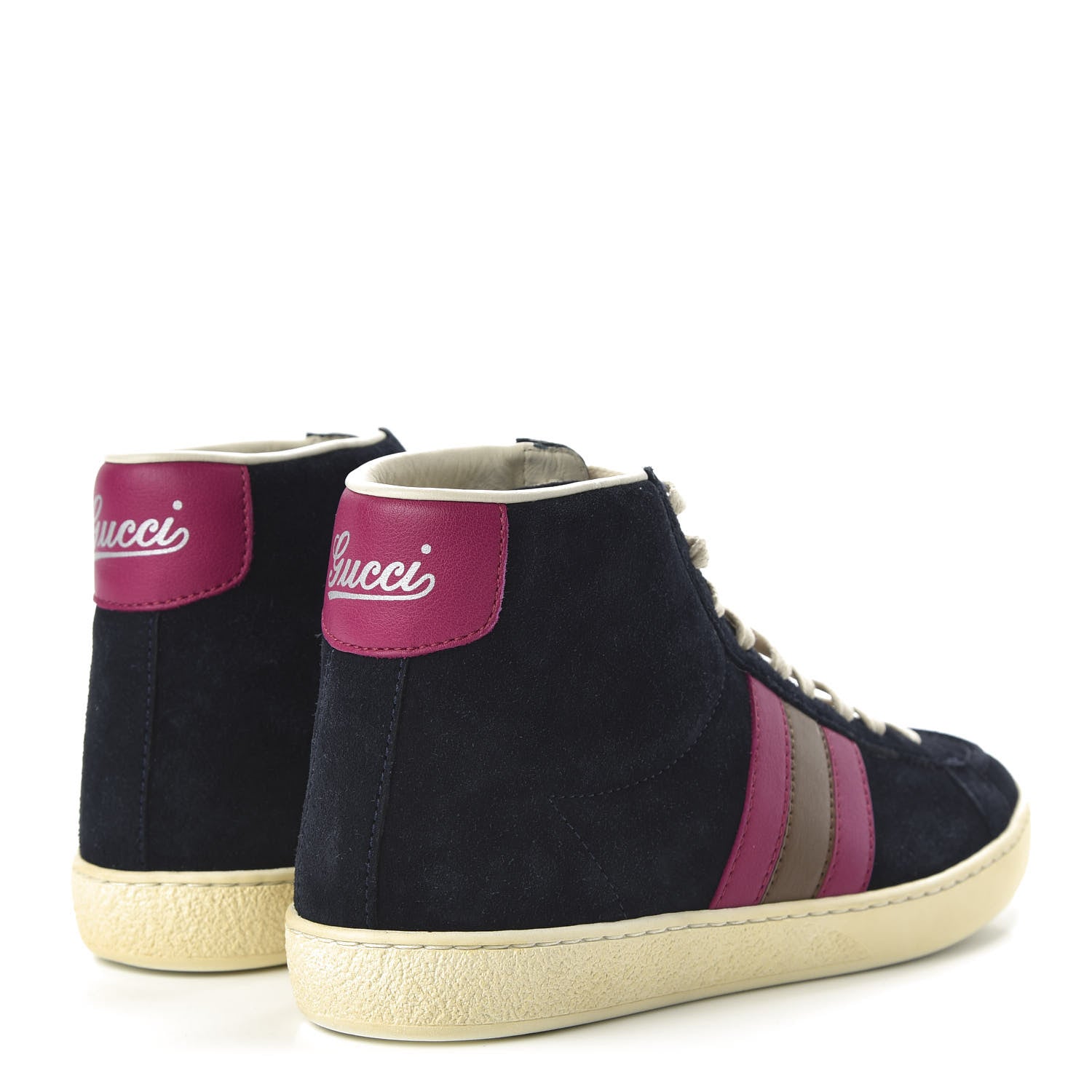Gucci Suede Web High Top Sneakers 35 Black 4 of 8