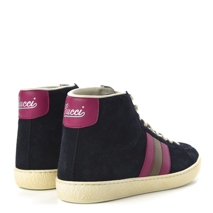 Gucci Suede Web High Top Sneakers 35 Black 4 of 8