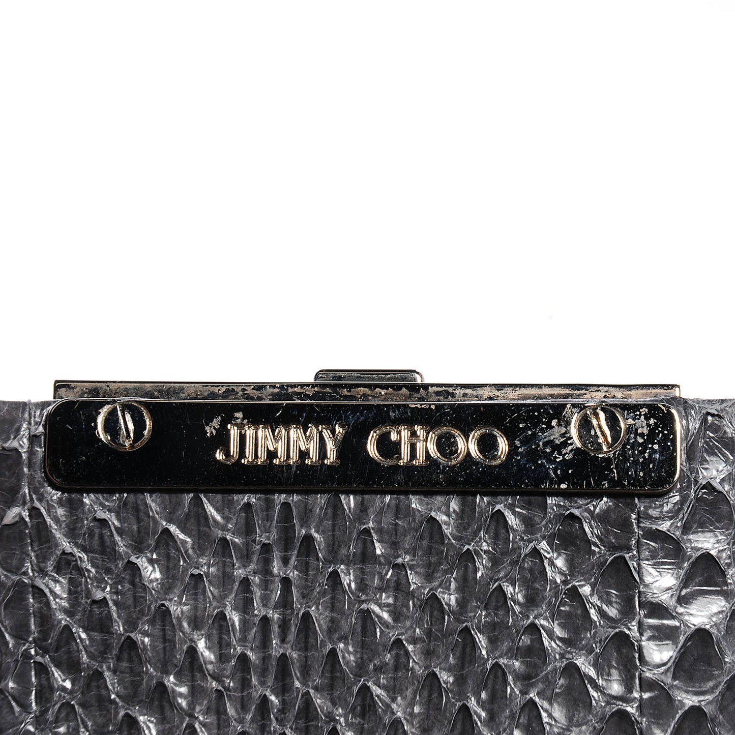 Elaphe Snakeskin Chandra Clutch Grey
