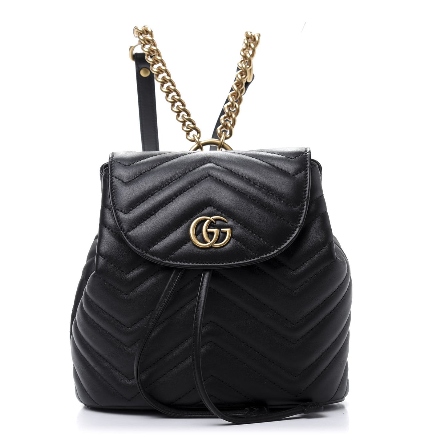 Calfskin Matelasse GG Marmont Flap Backpack Black